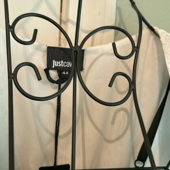 Just Cavalli by Roberto Cavalli Dress White Lace Gown Pleated Flounce - Picture 9 of 12